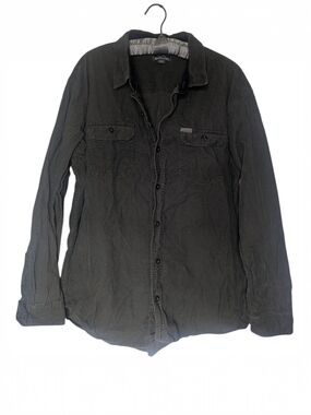 Eddie Bauer Dark Green Corduroy Button Up Shirt Jacket Extra Large